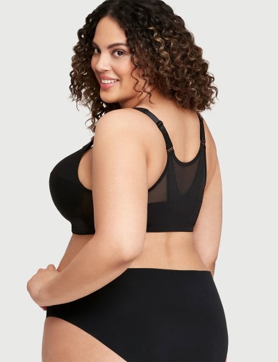 Бюстгальтер с застежкой спереди Glamorise GI1265 черный, Цвет: черный, Размеры: 95F, изображение 8