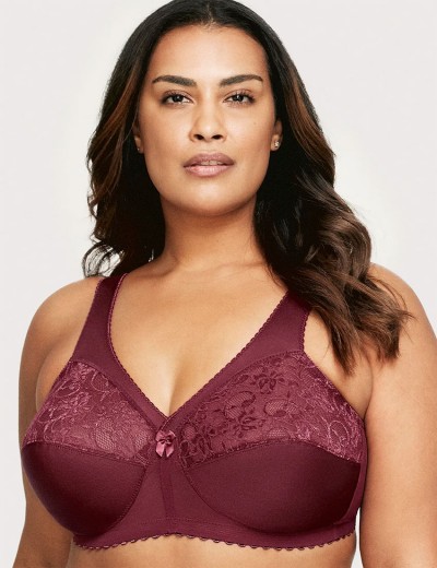 Бюстгальтер с широкими лямками Glamorise GI1000 темно-бордовый, Цвет: темно-бордовый, Размеры: 90B, изображение 3
