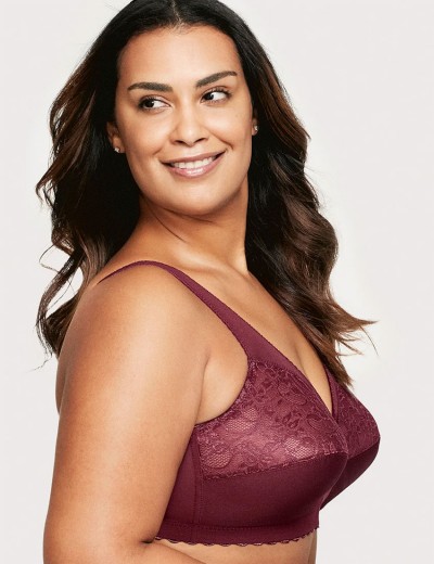 Бюстгальтер с широкими лямками Glamorise GI1000 темно-бордовый, Цвет: темно-бордовый, Размеры: 90B, изображение 4