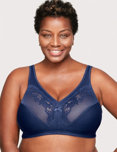 Бескаркасный бюстгальтер минимайзер Glamorise GI1003 темно-синий, Цвет: темно-синий, Размеры: 85C, изображение 3