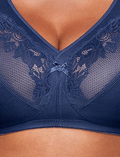 Бескаркасный бюстгальтер минимайзер Glamorise GI1003 темно-синий, Цвет: темно-синий, Размеры: 85C, изображение 5