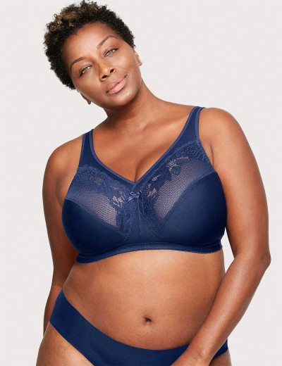 Бескаркасный бюстгальтер минимайзер Glamorise GI1003 темно-синий, Цвет: темно-синий, Размеры: 85C, изображение 7