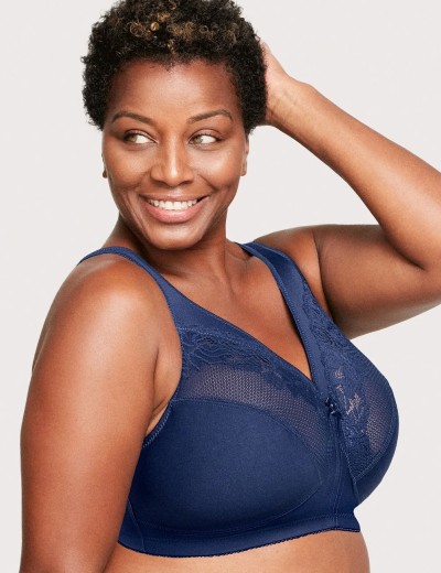 Бескаркасный бюстгальтер минимайзер Glamorise GI1003 темно-синий, Цвет: темно-синий, Размеры: 85C, изображение 6