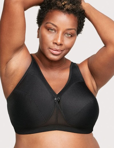 Бюстгальтер мягкий без косточек Glamorise GI1005 черный, Цвет: черный, Размеры: 100G, изображение 4