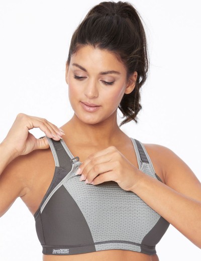 Бюстгальтер для фитнеса Glamorise GI9167 серый, Цвет: серый, Размеры: 75B, изображение 2