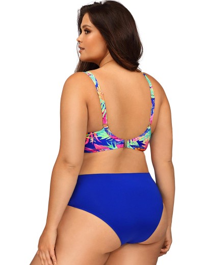 Яркий раздельный купальник Lorin L3125/3 BIG, Цвет: мульти, Размеры: 75G, изображение 2
