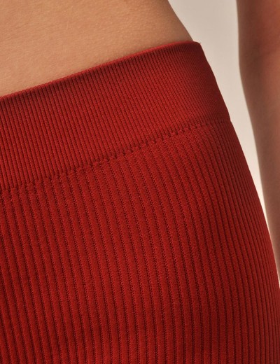 Леггинсы в рубчик MY PA797 sangria, Цвет: темно-красный, Размеры: L, изображение 4