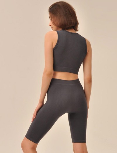 Велосипедки в рубчик MY PA829 iron, Цвет: графит, Размеры: S, изображение 2