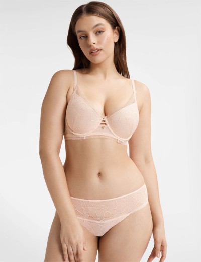 Трусы бразилиана кружевные Esotiq KAYBELLA 40481 пудровый, Цвет: пудровый, Размеры: M, изображение 3