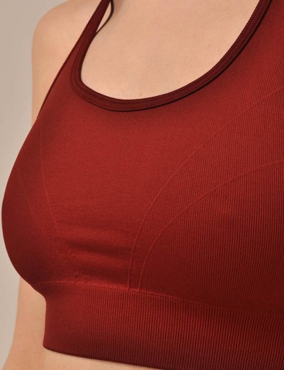Топ спортивного кроя MY BR492 sangria, Цвет: темно-красный, Размеры: M, изображение 3