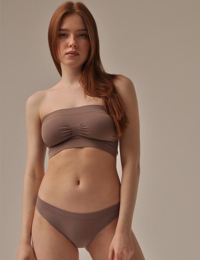 Моделирующий топ-бандо MY BU054 chocolate, Цвет: коричневый, Размеры: L, изображение 3