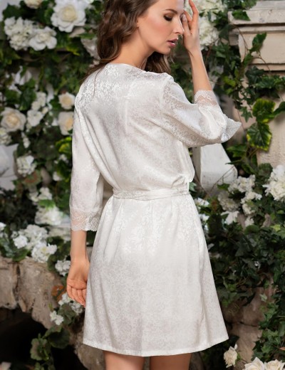 Халат-кимоно атласный Mia-Amore BEATRICE 2193, Цвет: молочный, Размеры: S/M, изображение 2