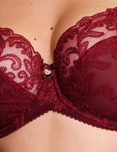 Мягкий бюстгальтер с вышивкой Senselle MERRIMENT 1010023 бургундское вино, Цвет: бургундское вино, Размеры: 75E, изображение 4