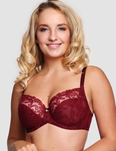 Мягкий бюстгальтер с вышивкой Senselle MERRIMENT 1010023 бургундское вино, Цвет: бургундское вино, Размеры: 75E, изображение 3