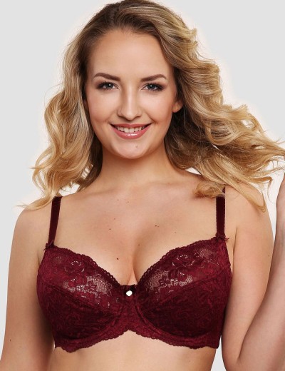 Мягкий кружевной бюстгальтер Senselle SUMMER ROSE LACE 12008 бургундское вино, Цвет: бургундское вино, Размеры: 75E, изображение 3