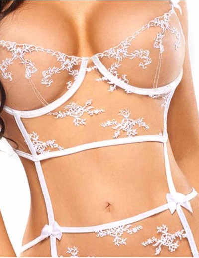 Сексуальный комплект Beauty Night LINDA SET WHITE, Цвет: белый, Размеры: L/XL, изображение 3