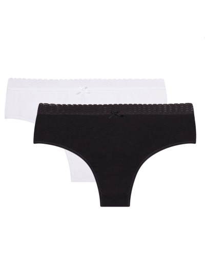 Набор хлопковых трусов Dim ECO 09AK (2 шт) черный и белый, Цвет: черный/белый, Размеры: XXS/XS, изображение 5