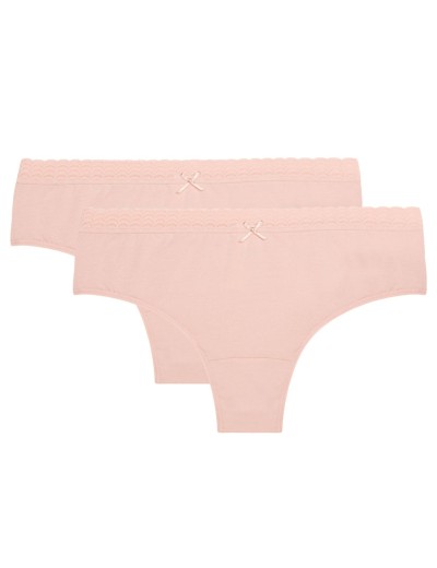 Набор хлопковых трусов Dim ECO 09AK (2 шт) телесный, Цвет: телесный/телесный, Размеры: XXS/XS, изображение 5