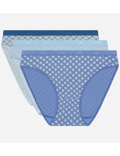Набор хлопковых трусиков Dim LES POCKETS COTON 4C17 геометрия голубой - 3 штуки, Цвет: геометрия голубой, Размеры: S/M, изображение 4