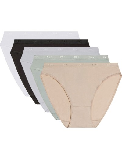 Набор трусов Dim LES POCKETS COTON 4H00/5 черный/телесный/белый/серый - 5 штук, Цвет: черный/телесный/белы, Размеры: S/M, изображение 3