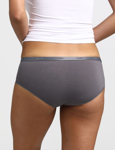 Набор хлопковых трусов Dim LES POCKETS COTON 4H01/3 темно-серый/розовый/серый - 3 штуки, Цвет: темно-серый/розовый/, Размеры: XXS/XS, изображение 2