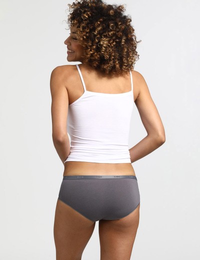 Набор хлопковых трусов Dim LES POCKETS COTON 4H01/3 темно-серый/розовый/серый - 3 штуки, Цвет: темно-серый/розовый/, Размеры: XXS/XS, изображение 4