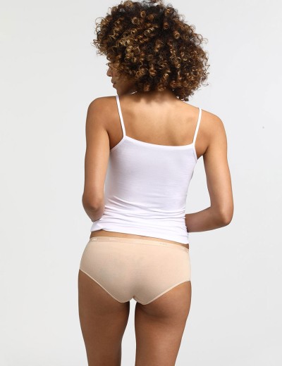 Набор хлопковых трусов Dim LES POCKETS COTON 4H01/3 белый/телесный/черный - 3 штуки, Цвет: белый/телесный/черны, Размеры: XXS/XS, изображение 4