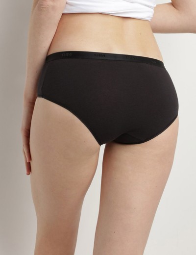 Набор хлопковых трусов Dim LES POCKETS COTON 4H01/5 черный/телесный/белый/серый - 5 штук, Цвет: черный/телесный/белы, Размеры: S/M, изображение 2