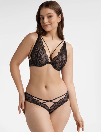 Трусики бразилиана Esotiq KATIE 40564 черно-бежевый, Цвет: черный+бежевый, Размеры: M, изображение 3