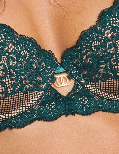 Бюстгальтер балконет пуш-ап Esotiq DARLING 39180 зеленый+бежевый, Цвет: зеленый+бежевый, Размеры: 85C, изображение 4