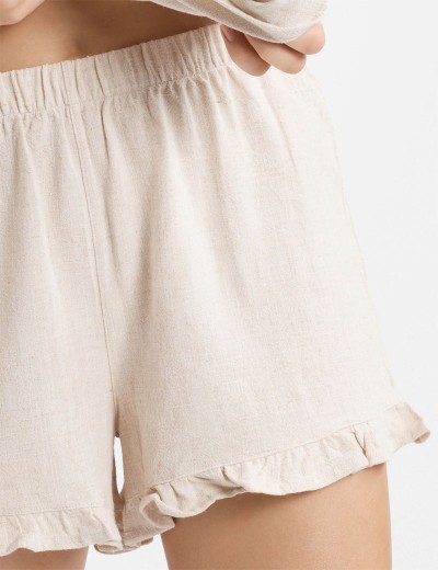 Хлопковая пижама с шортами Esotiq LUCK 40603, Цвет: бежевый, Размеры: XL, изображение 4