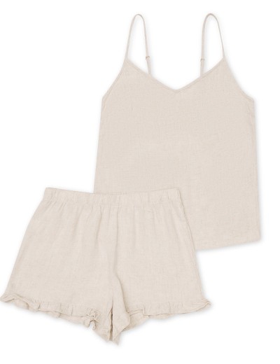 Хлопковая пижама с шортами Esotiq LUCK 40603, Цвет: бежевый, Размеры: XL, изображение 5