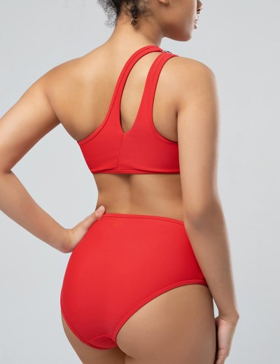 Красный купальник топ + высокие плавки Opium SF-36, Цвет: красный, Размеры: M, изображение 5