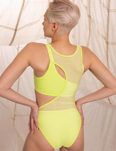 Купальник оригинального кроя Opium SF-63, Цвет: желто-зеленый, Размеры: L, изображение 2
