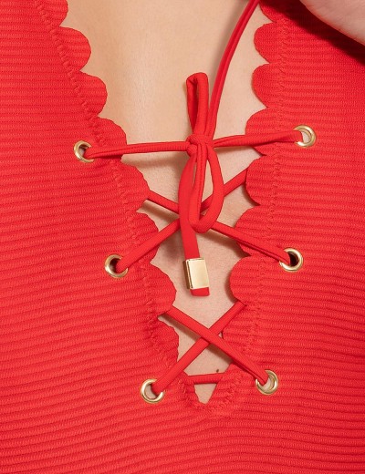 Красный совместный купальник Opium SF-68, Цвет: красный, Размеры: L, изображение 3