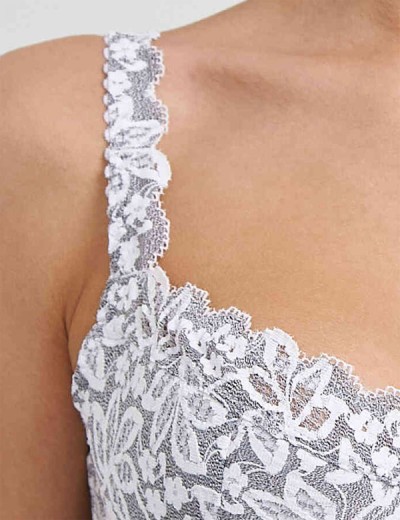 Бюстгальтер балконет кружево биколор Simona M 608 рябушка, Цвет: рябушка, Размеры: 80F, изображение 8