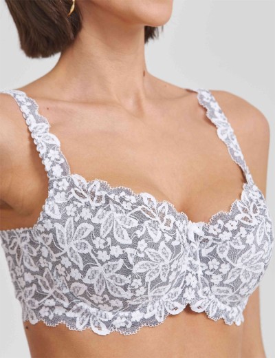 Бюстгальтер балконет кружево биколор Simona M 608 рябушка, Цвет: рябушка, Размеры: 80F, изображение 9