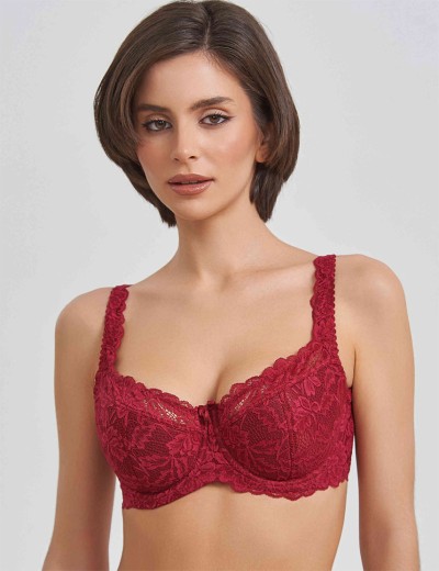 Бюстгальтер балконет Simona M 608 румба, Цвет: румба, Размеры: 75F, изображение 3