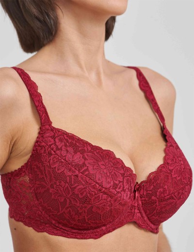 Бюстгальтер балконет пуш-ап Simona M 870 румба, Цвет: румба, Размеры: 80B, изображение 3