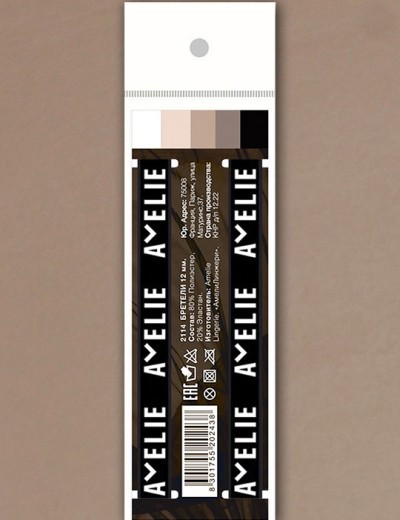 Бретель тканевая с логотипом Amelie 2114 12 мм черный, Цвет: черный, Размеры: UN, изображение 3