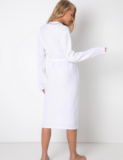 Хлопковый халат Aruelle MIRIAM WHITE, Цвет: белый, Размеры: M, изображение 2