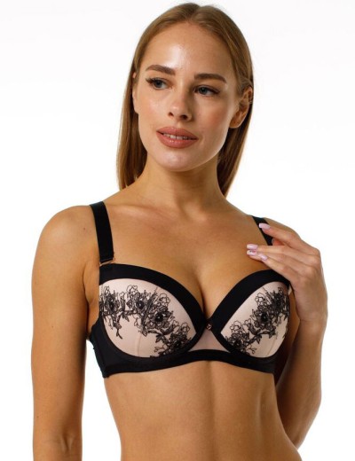 Формованный бюстгальтер с вышивкой Coquette Revue GEISHA 54125-18, Цвет: черный, Размеры: 70C, изображение 3