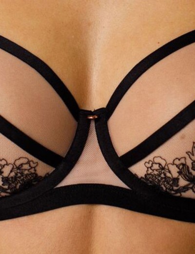 Прозрачный бюстгальтер с мягкой чашкой Coquette Revue GEISHA 81125-18, Цвет: черный, Размеры: 90B, изображение 5