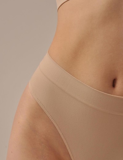 Трусы стринги с высокой посадкой MY PE044 nudo, Цвет: телесный, Размеры: S/M, изображение 3