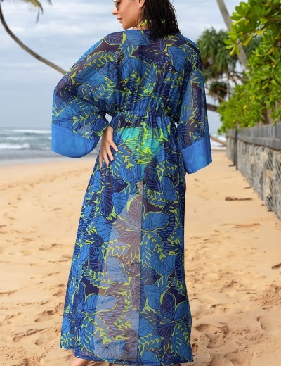 Пляжный халат Mia-Amore SARDINIA 7349, Цвет: синий, Размеры: 4XL/5XL, изображение 2