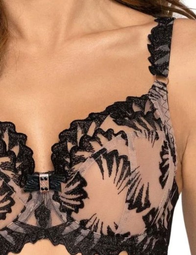 Бюстгальтер мягкий с подкроем Novika SOPHIE NOIR N03 M, Цвет: черный+бежевый, Размеры: 95H, изображение 4