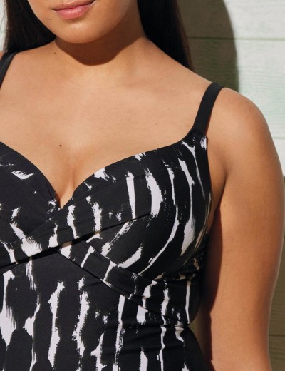 Слитный купальник с формованной чашкой Ysabel Mora 82232 JASPED, Цвет: черный/белый, Размеры: 80E, изображение 4