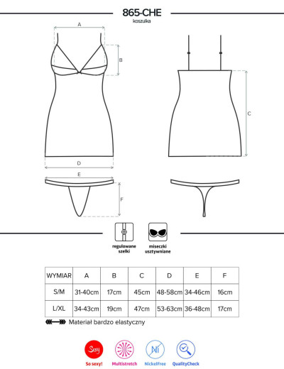 Сексуальная сорочка Obsessive 865 CHEMISE, Цвет: черный, Размеры: S/M, изображение 5 Сексуальная сорочка Obsessive 865 CHEMISE, Цвет: черный, Размеры: S/M, изображение 5