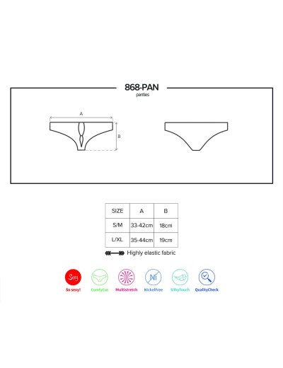 Трусики бразилиана Obsessive 868 PANTIES, Цвет: черный, Размеры: S/M, изображение 5