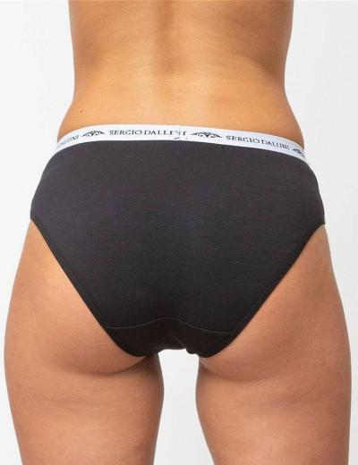 Женские хлопковые трусы слипы Sergio Dallini SD7004-1, Цвет: черный, Размеры: S, изображение 2